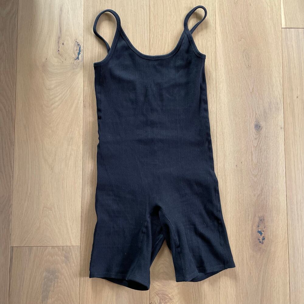ARQ Nico Bikesuit Black S – Organic Cotton Rib Knit One-Piece